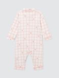 John Lewis Baby Strawberry Gingham Pyjamas with Strawberry Toy, Pink, Pink