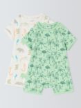 John Lewis Baby Safari Romper, Pack of 2, Multi