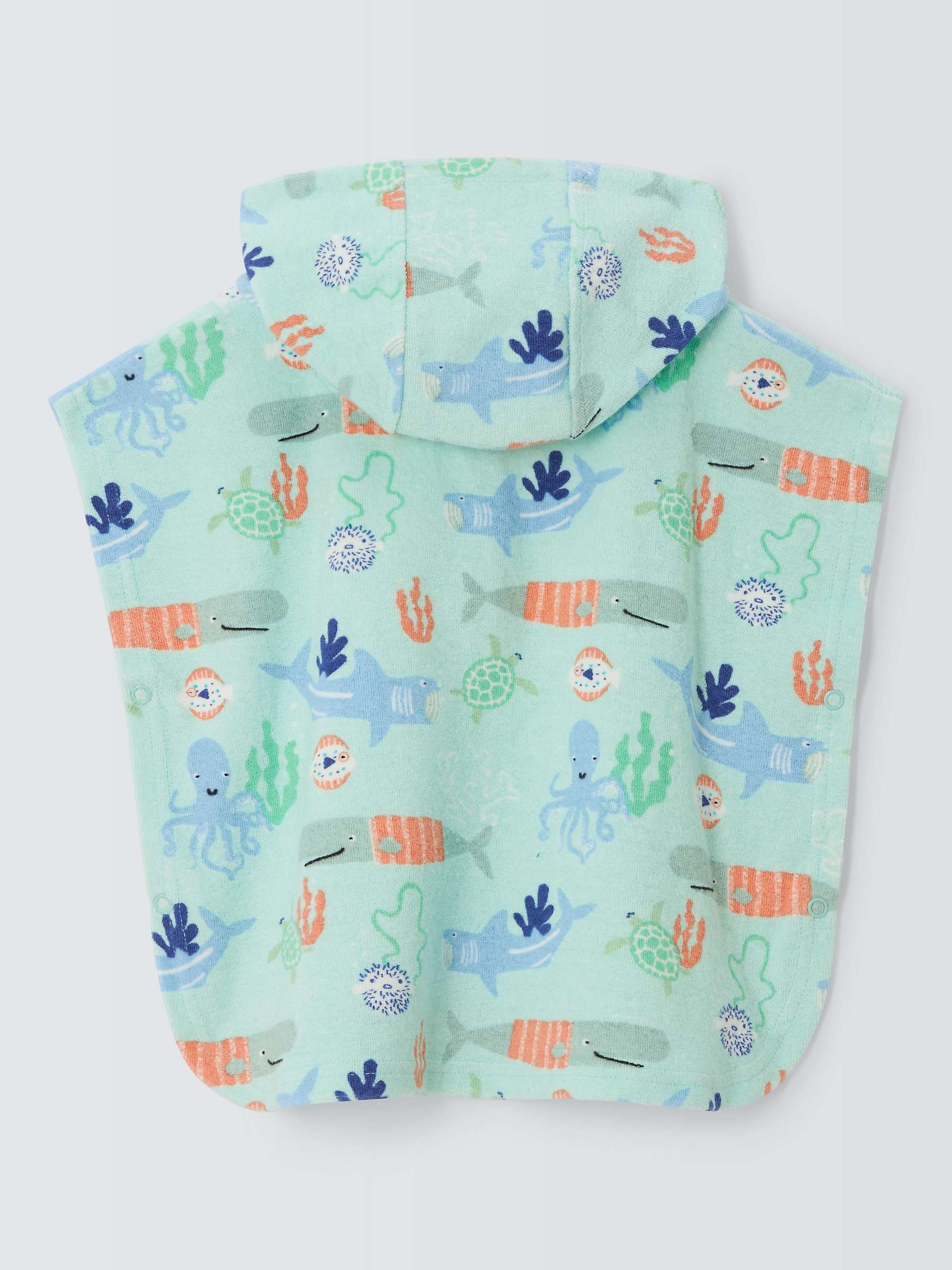 Buy John Lewis Baby Fishing Hooded Towel Poncho, Blue Online at johnlewis.com