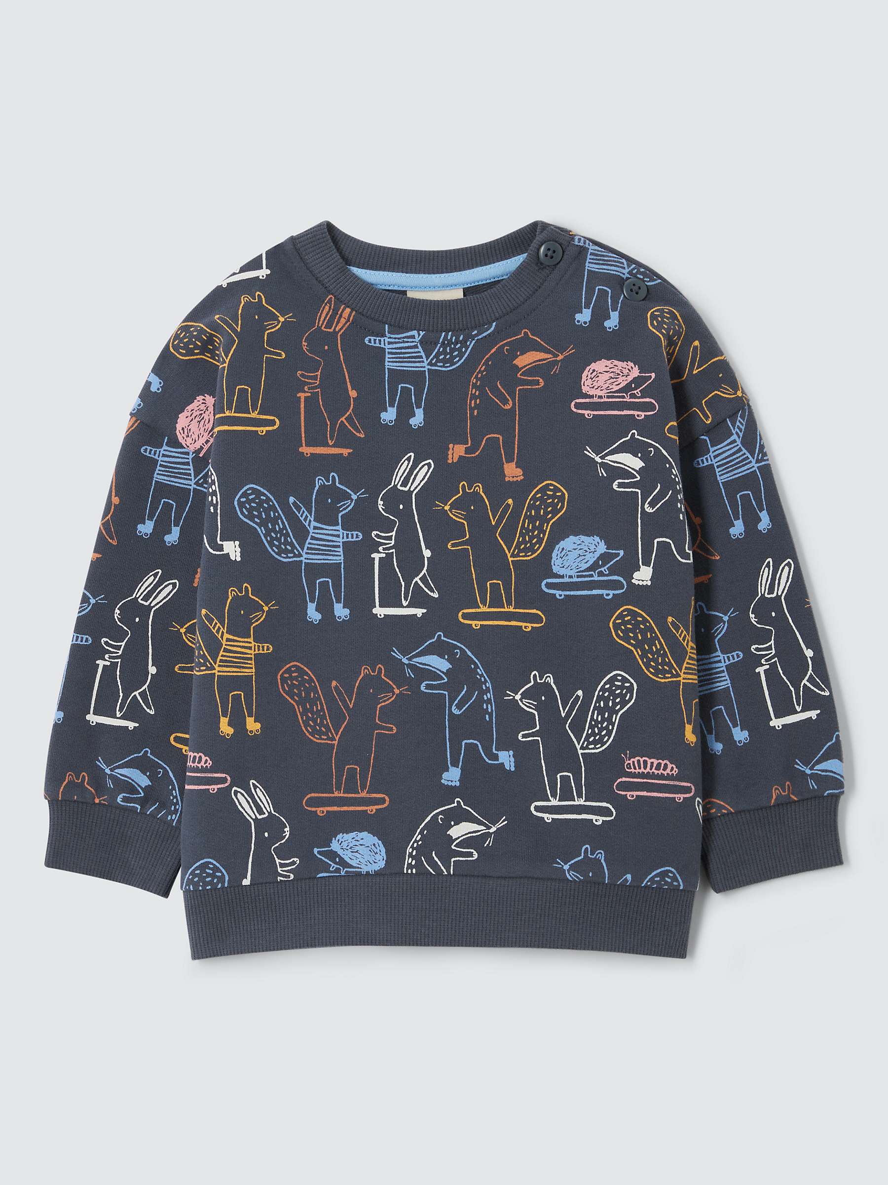 Buy John Lewis Baby Animal Sweatshirt, Blue/Multi Online at johnlewis.com