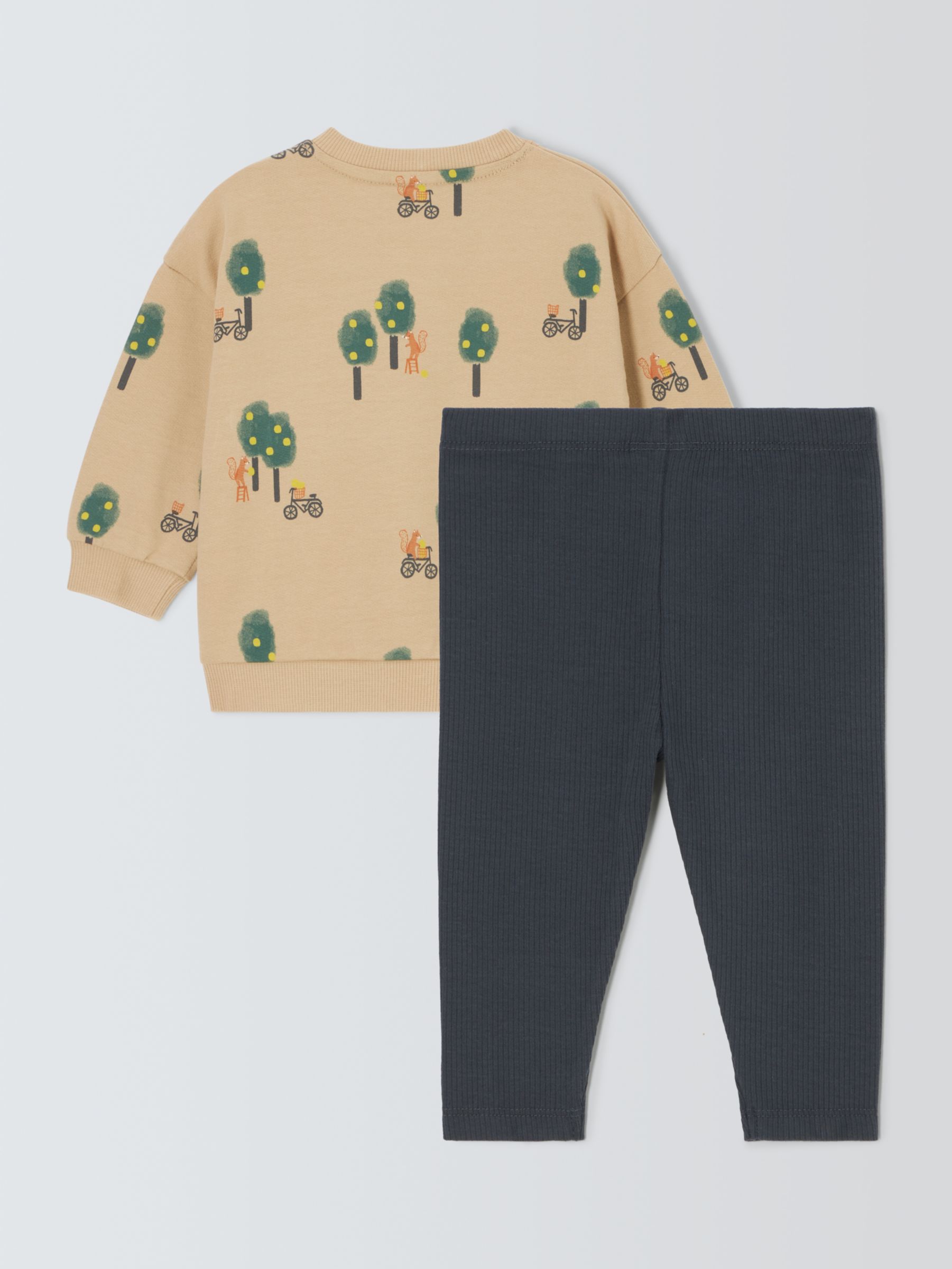 John Lewis Baby Tree Print Sweatshirt and Jogger Set, Multi, 2-3 years