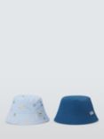 John Lewis Baby Cotton Sea Print Bucket Hat, Pack of 2, Multi