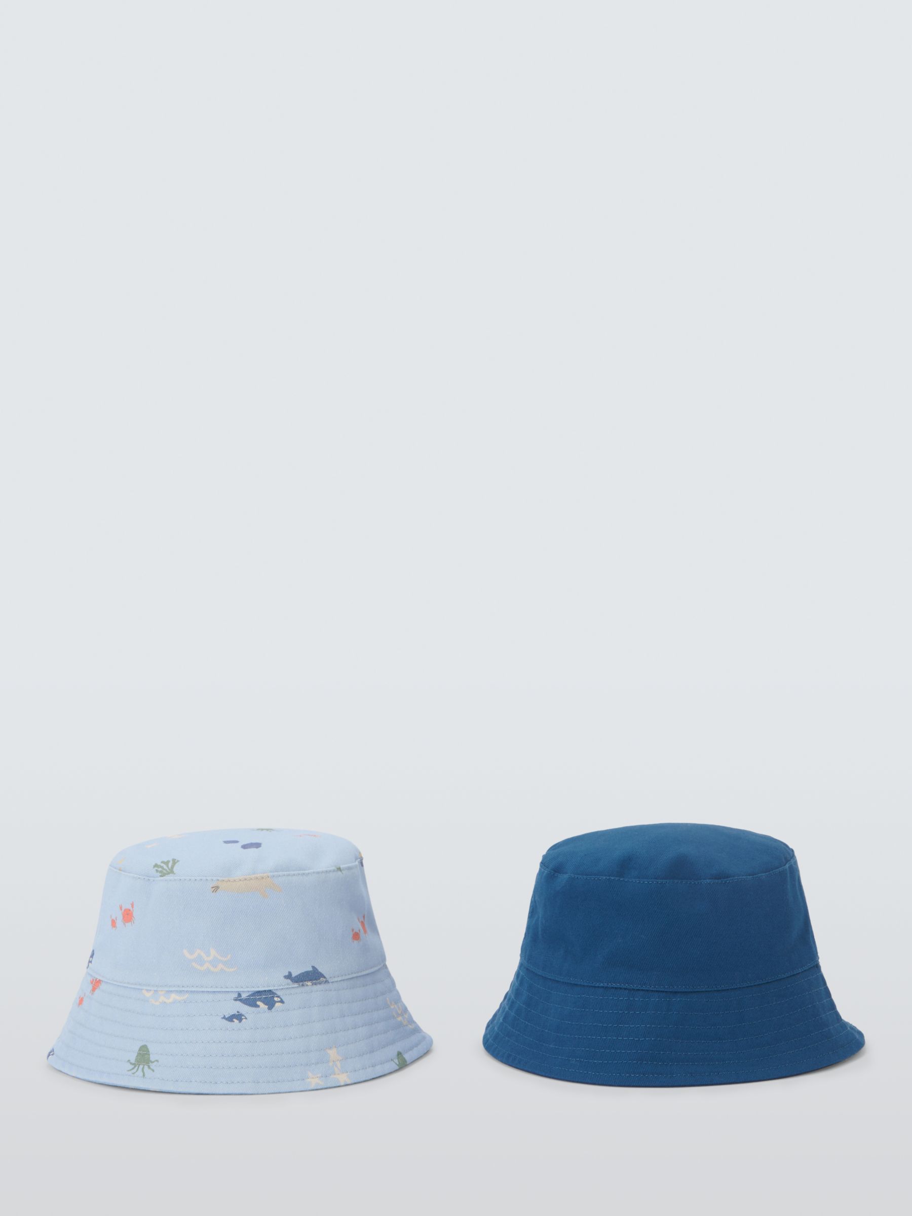 Buy John Lewis Baby Cotton Sea Print Bucket Hat, Pack of 2, Multi Online at johnlewis.com