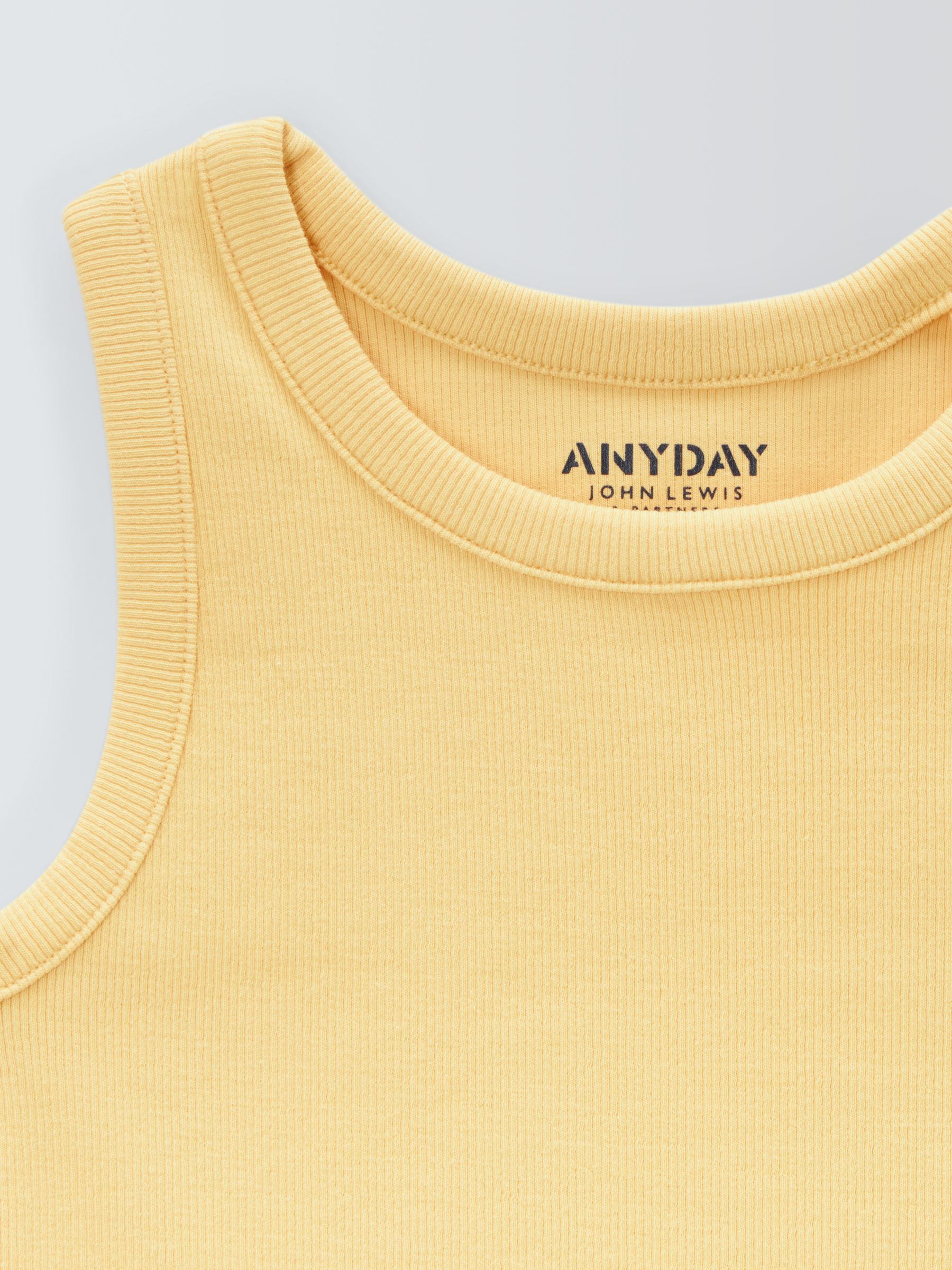 John Lewis ANYDAY Kids' Ribbed Cotton Vest, Sundress, 12 years