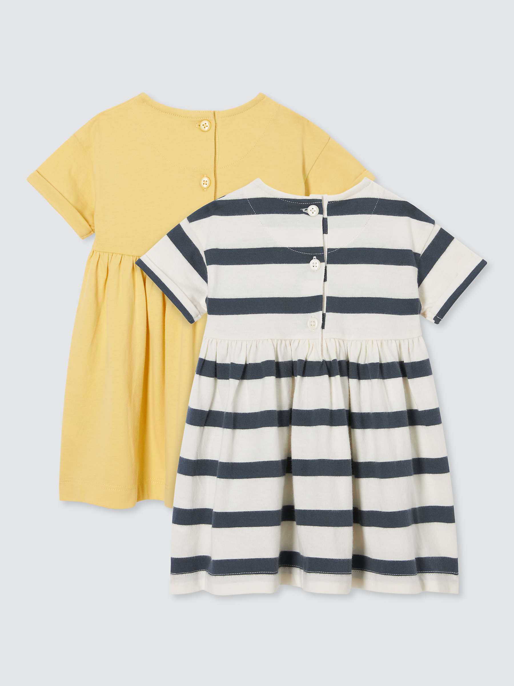 Buy John Lewis Baby Stripe Mix Short Sleeve Dress, Pack of 2, Yellow/Multi Online at johnlewis.com