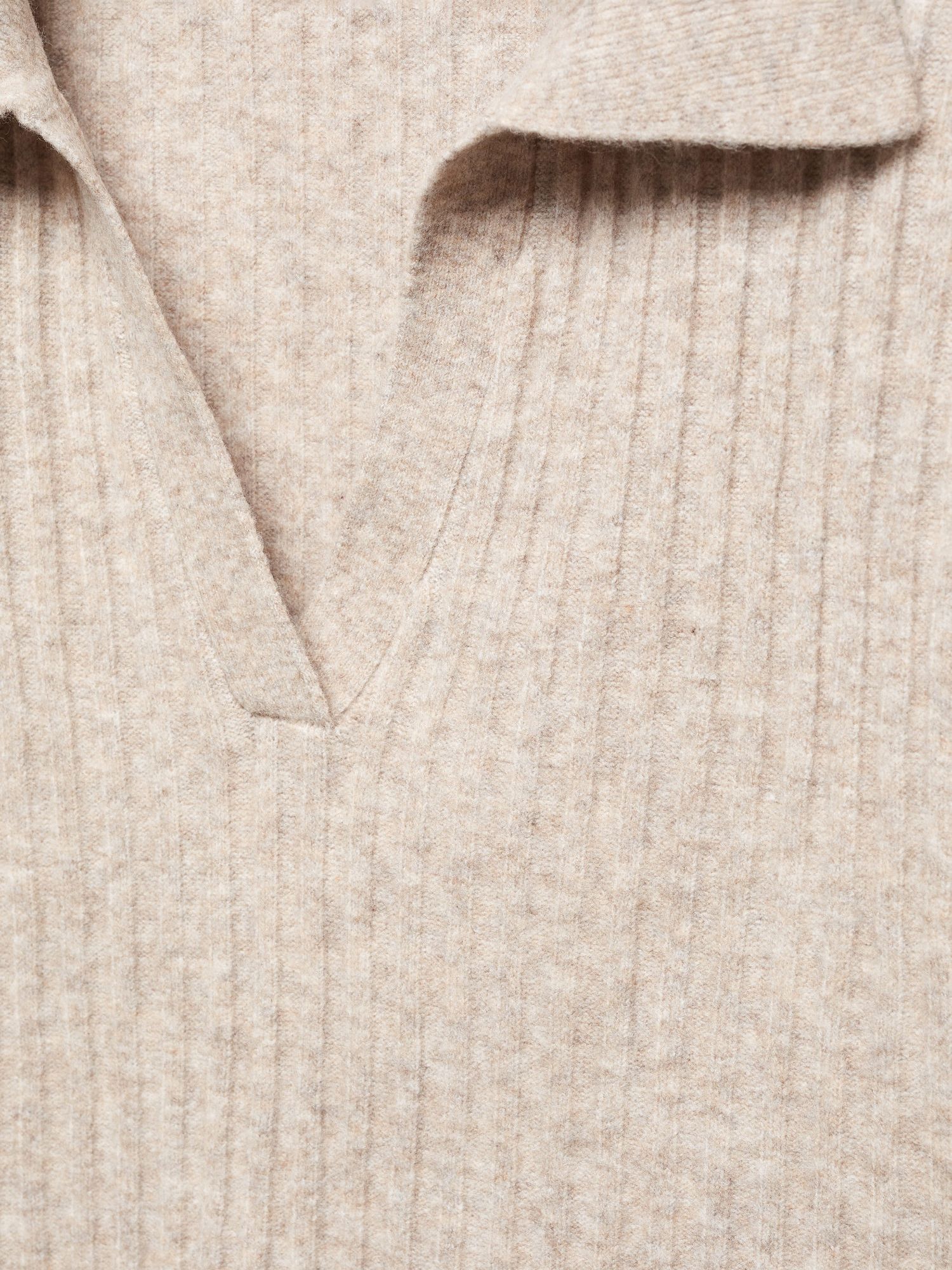Mango Knitted Polo Neck Sleeveless Jumper, Light Pastel Grey