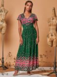 Jolie Moi Carlii Floral Print Maxi Dress, Green, Green