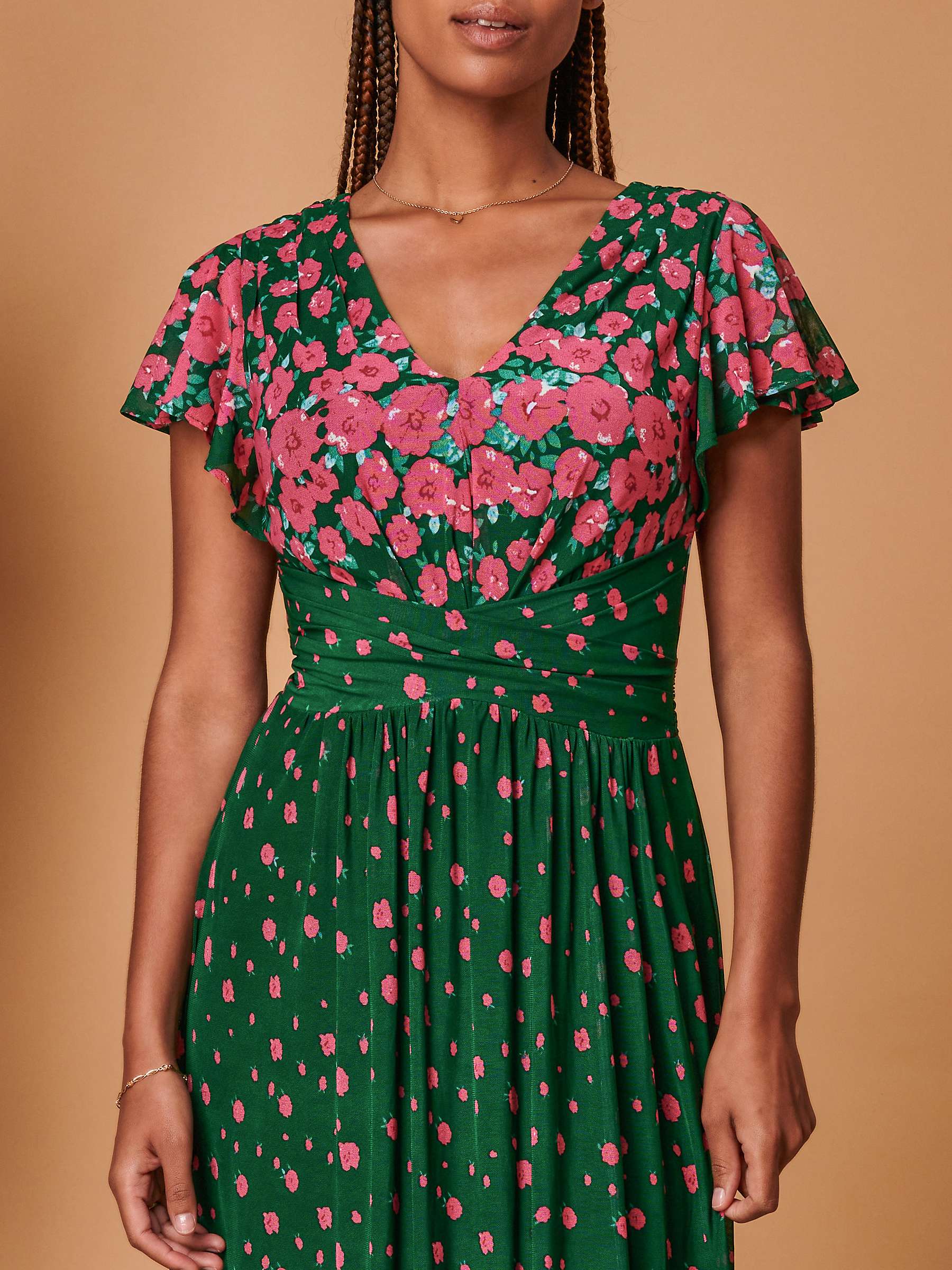 Buy Jolie Moi Carlii Floral Print Maxi Dress, Green Online at johnlewis.com