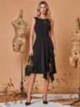 Jolie Moi Ruffle Knee Length Dress, Black