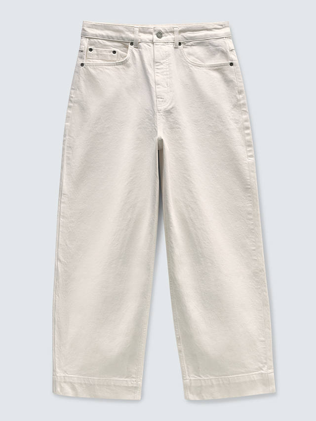 John Lewis Premium Cropped Straight Fit Jeans, Ecru
