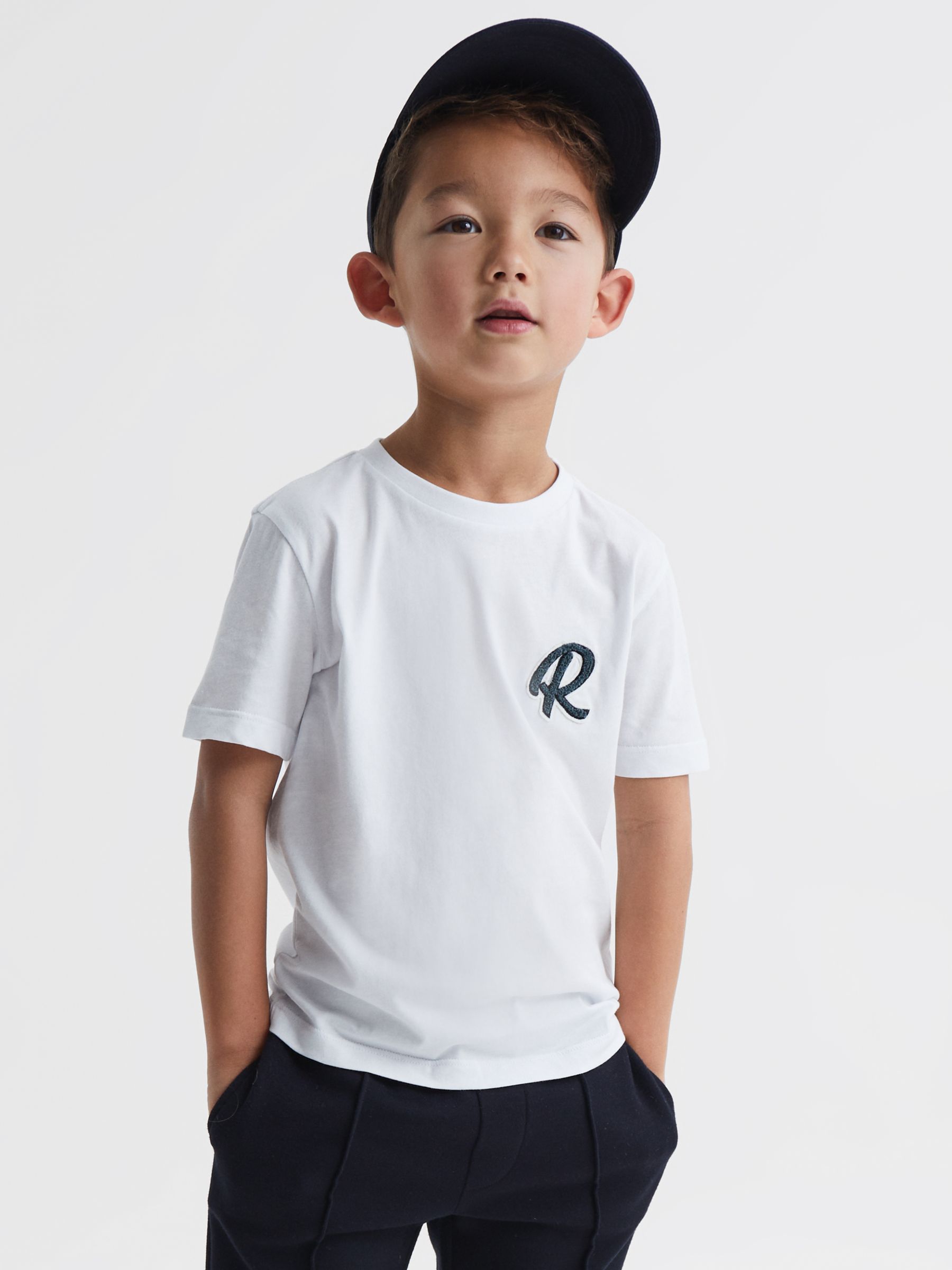 Reiss Kids' Jude Cotton T-Shirt, White