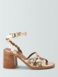 See By Chloé Kaddy Leather Circle Strap Sandals, Light Gold, Light Gold