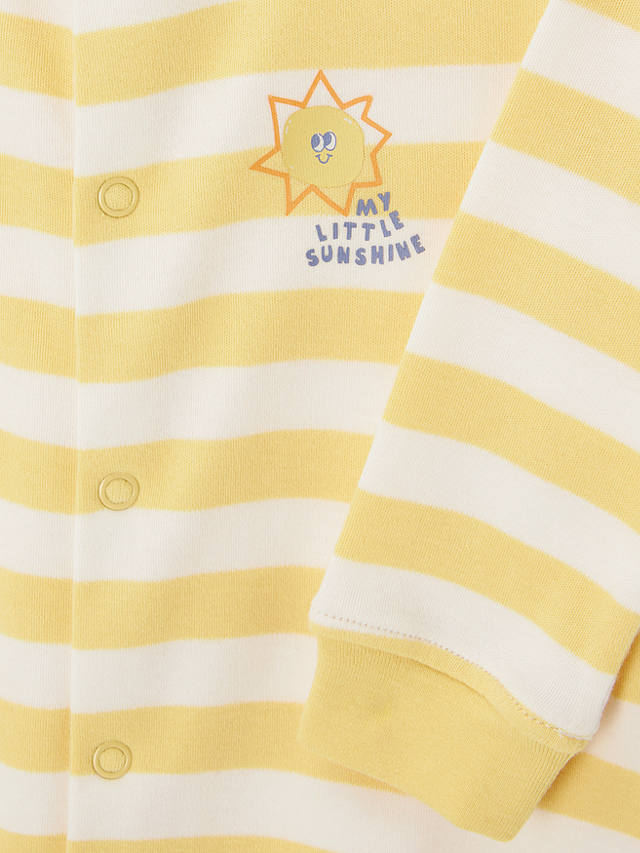 John Lewis ANYDAY Baby Stripe Sun Sleepsuit, Yellow