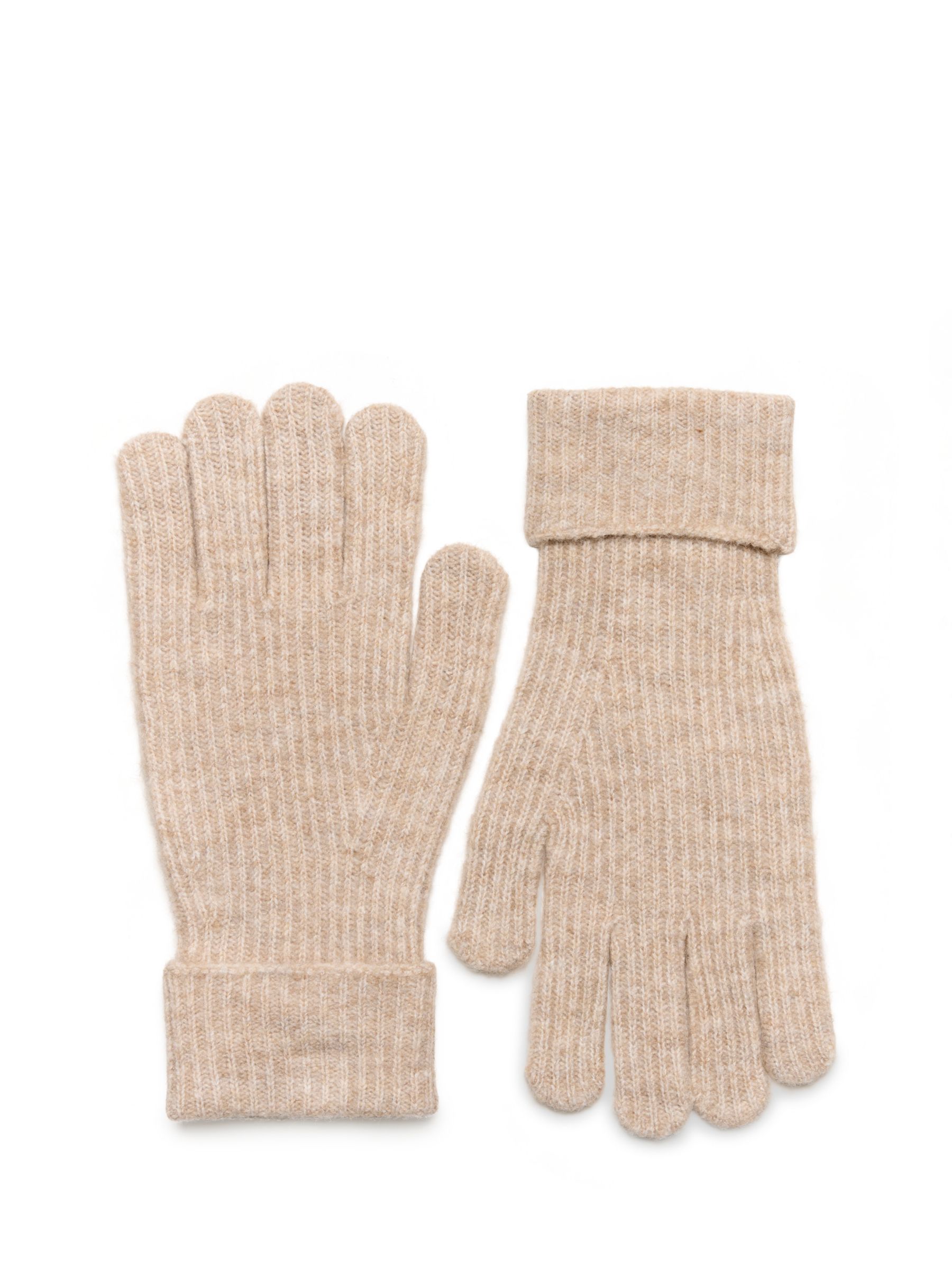 Buy KAFFE Marlene Rib Knit Gloves, Grey Melange Online at johnlewis.com