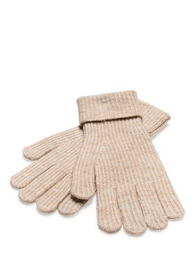 KAFFE Marlene Rib Knit Gloves, Grey Melange