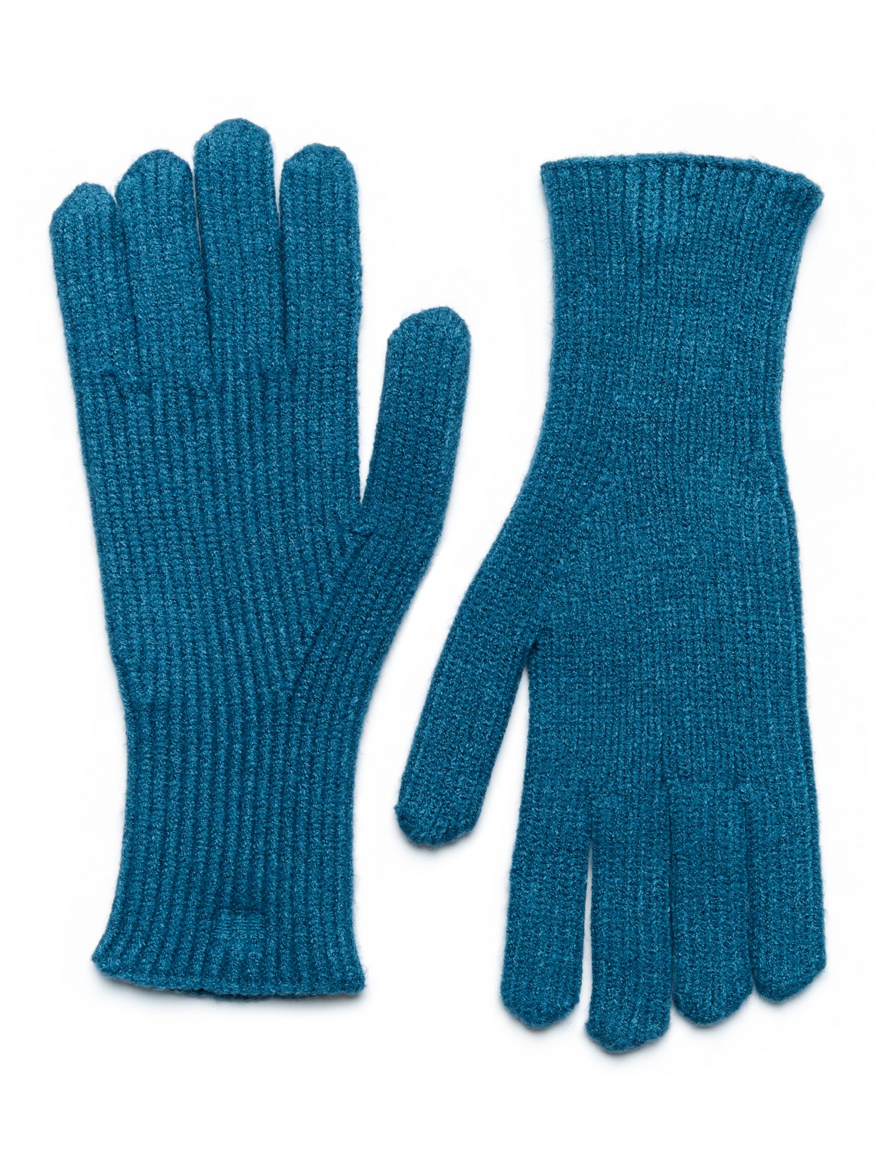 KAFFE Lotte Stretchy Rib Knit Gloves, Legion Blue at John Lewis & Partners