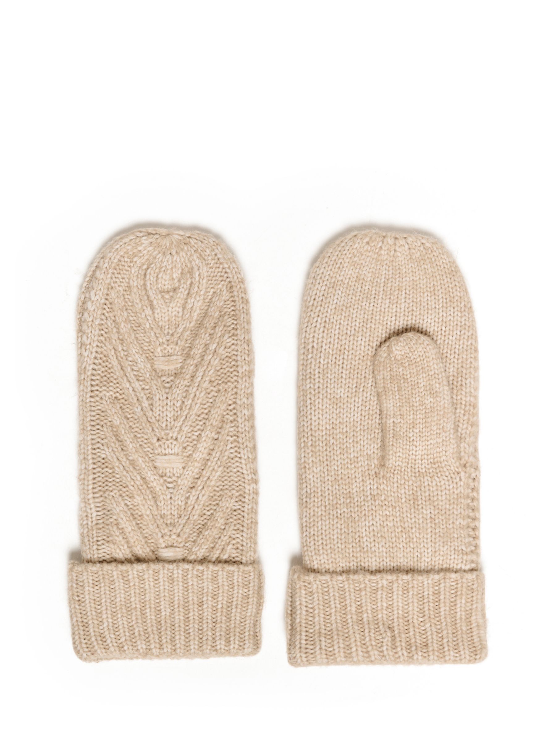 Buy KAFFE Emilie Cable Knit Mitten Gloves, Sand Dollar Melange Online at johnlewis.com