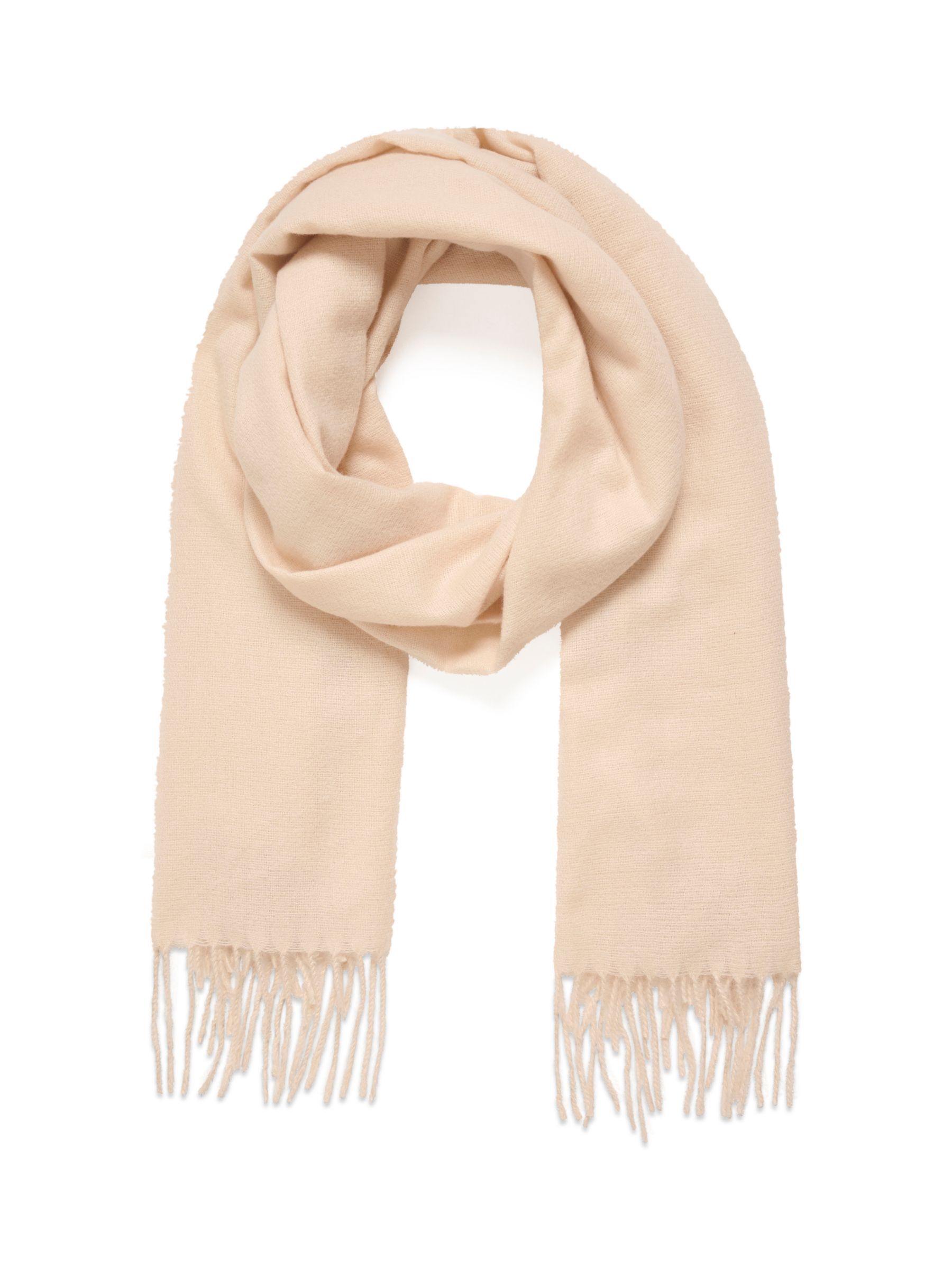 KAFFE Mette Fringe Long Scarf, Sand Dollar at John Lewis & Partners