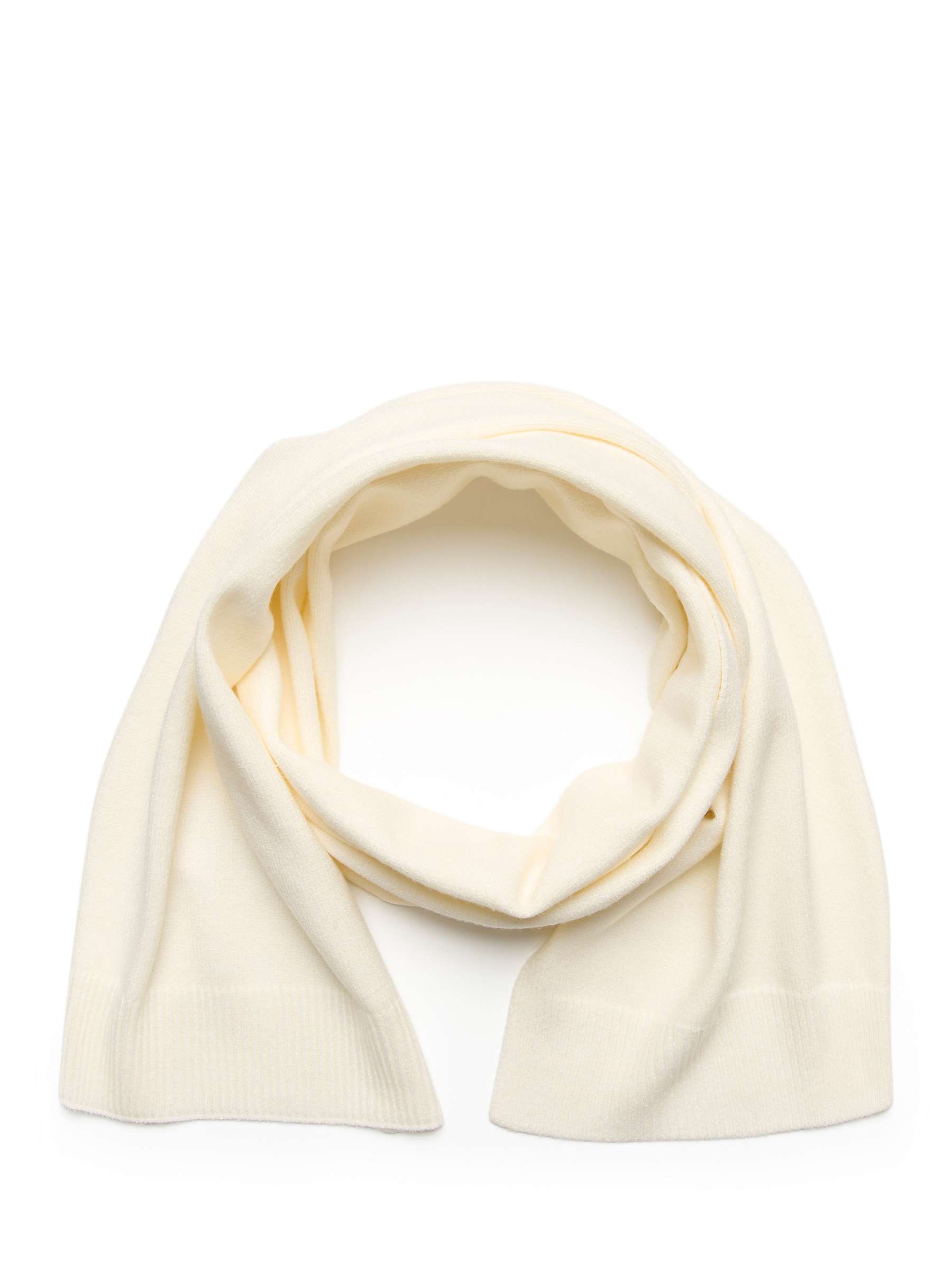 KAFFE Lotte Tight Knitted Long Scarf, Chalk at John Lewis & Partners