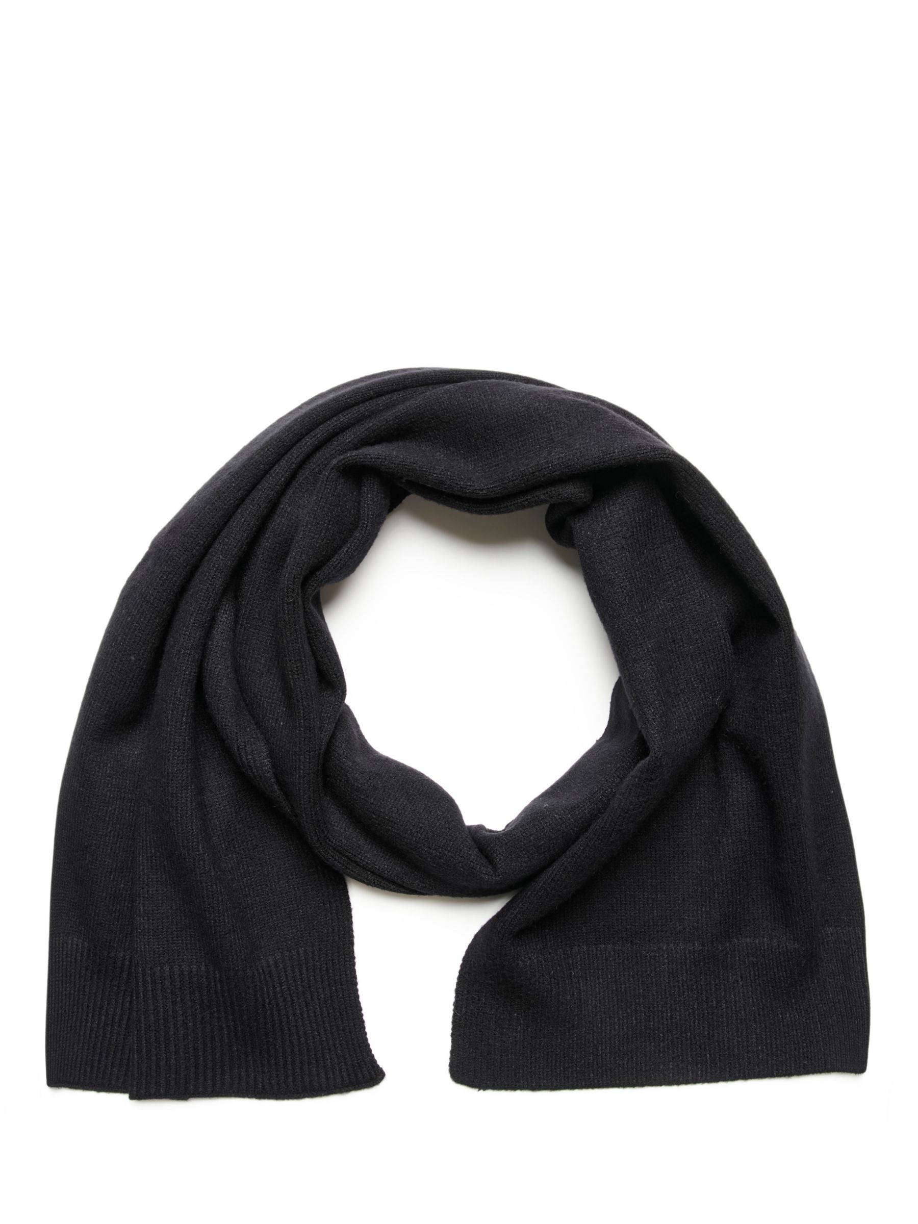 KAFFE Lotte Tight Knitted Long Scarf, Black, One Size