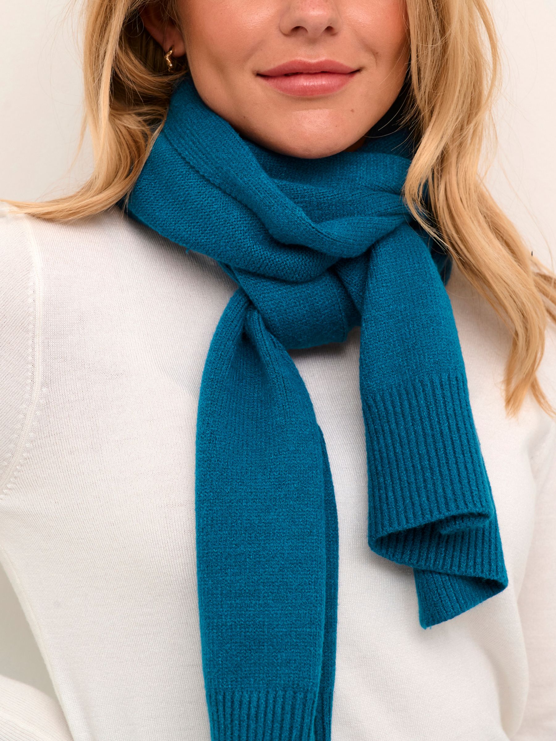 Buy KAFFE Lotte Tight Knitted Long Scarf Online at johnlewis.com