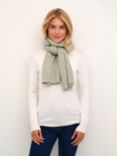 KAFFE Frankie Rib Knit Long Scarf, Olivine Melange