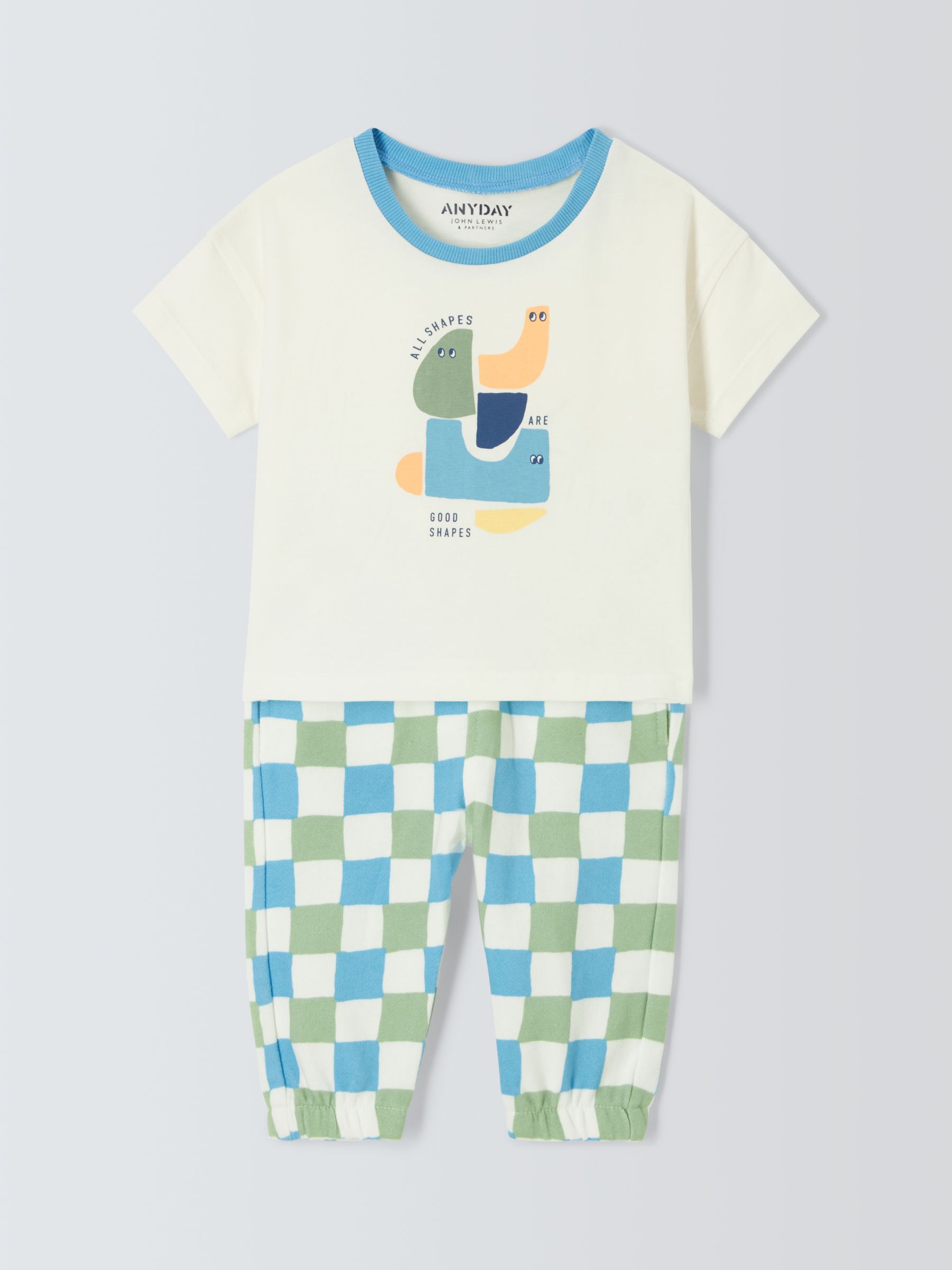 John Lewis ANYDAY Baby Shapes T-Shirt & Joggers Set, Multi, 6-9 months