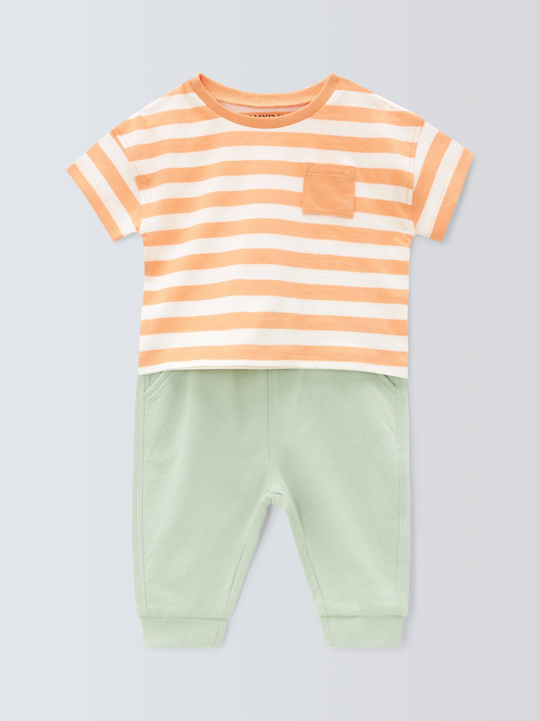 John Lewis ANYDAY Baby Stripe T-Shirt & Joggers Set, Multi, 6-9 months