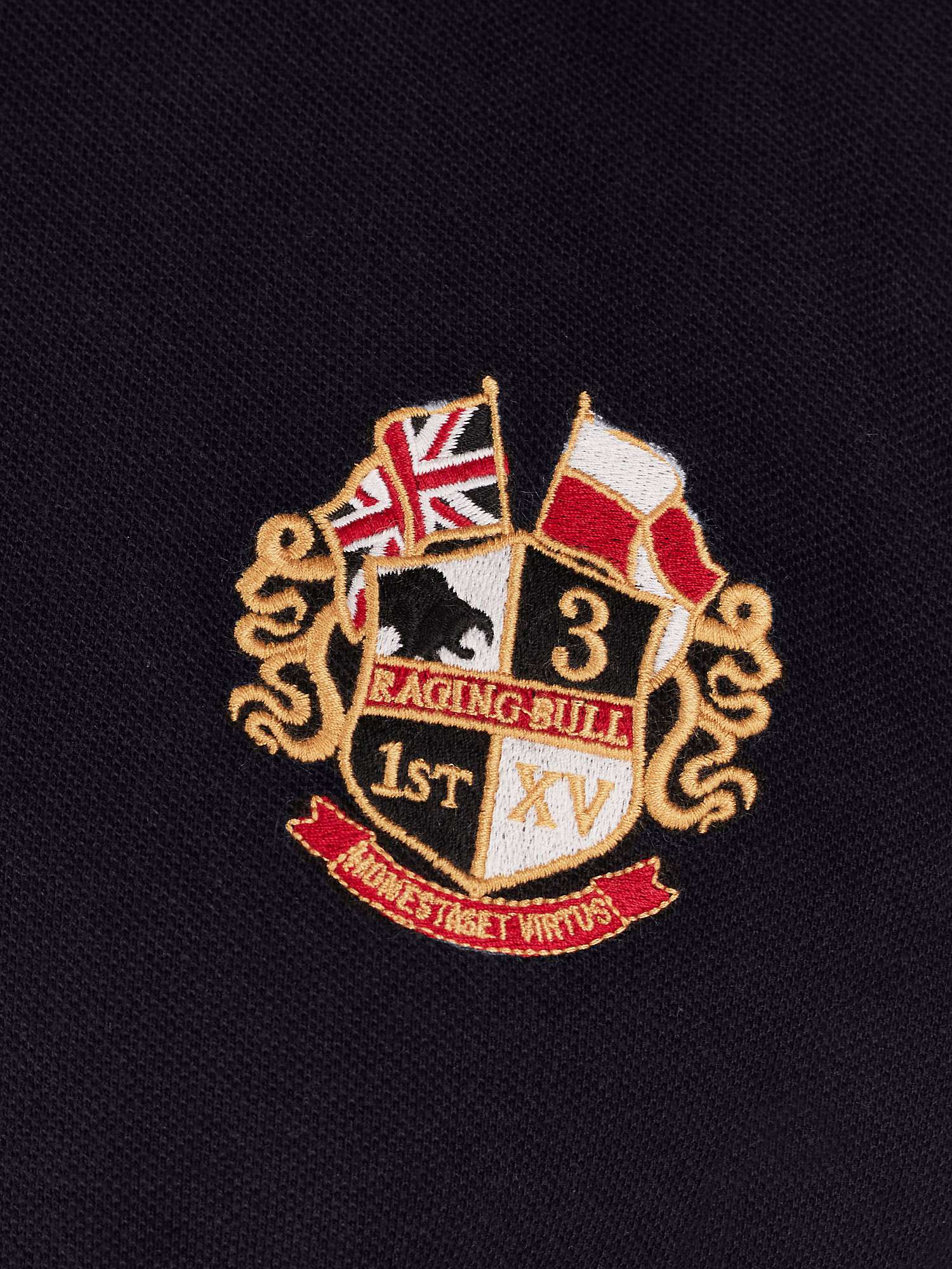 Raging Bull Heritage Crest Pique Polo Shirt, Black at John Lewis & Partners