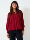 Crew Clothing Janey Pleated Sleeve Top, Red Wine