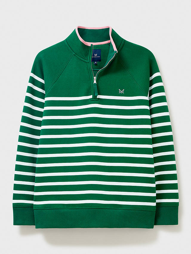 Crew Clothing Half Zip Sweatshirt, Dark Green