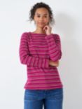 Crew Clothing Breton Stripe and Star Top, Pink/Multi