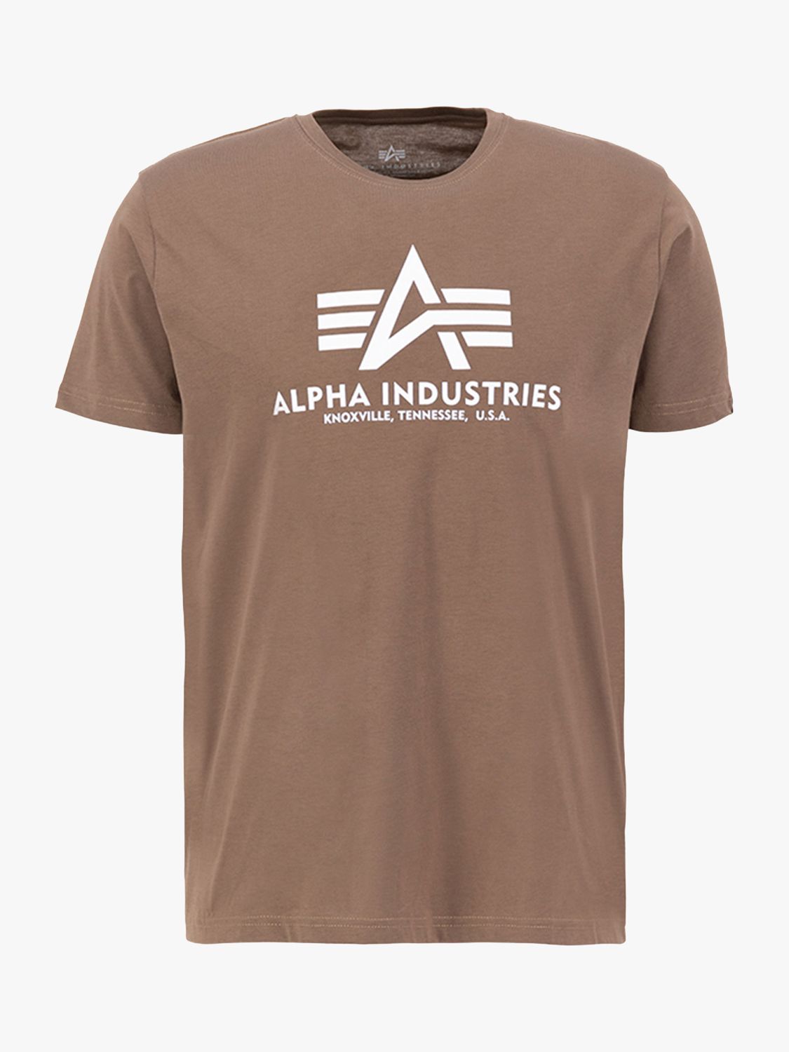 Alpha Industries Logo Crew Neck T-Shirt, Taupe, S