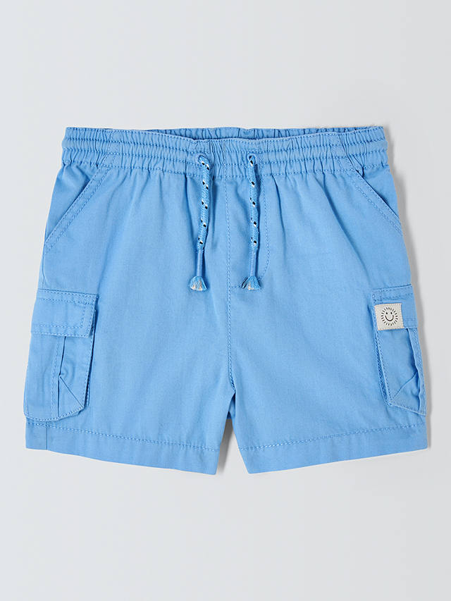 John Lewis Baby Cargo Drawstring Shorts, Blue