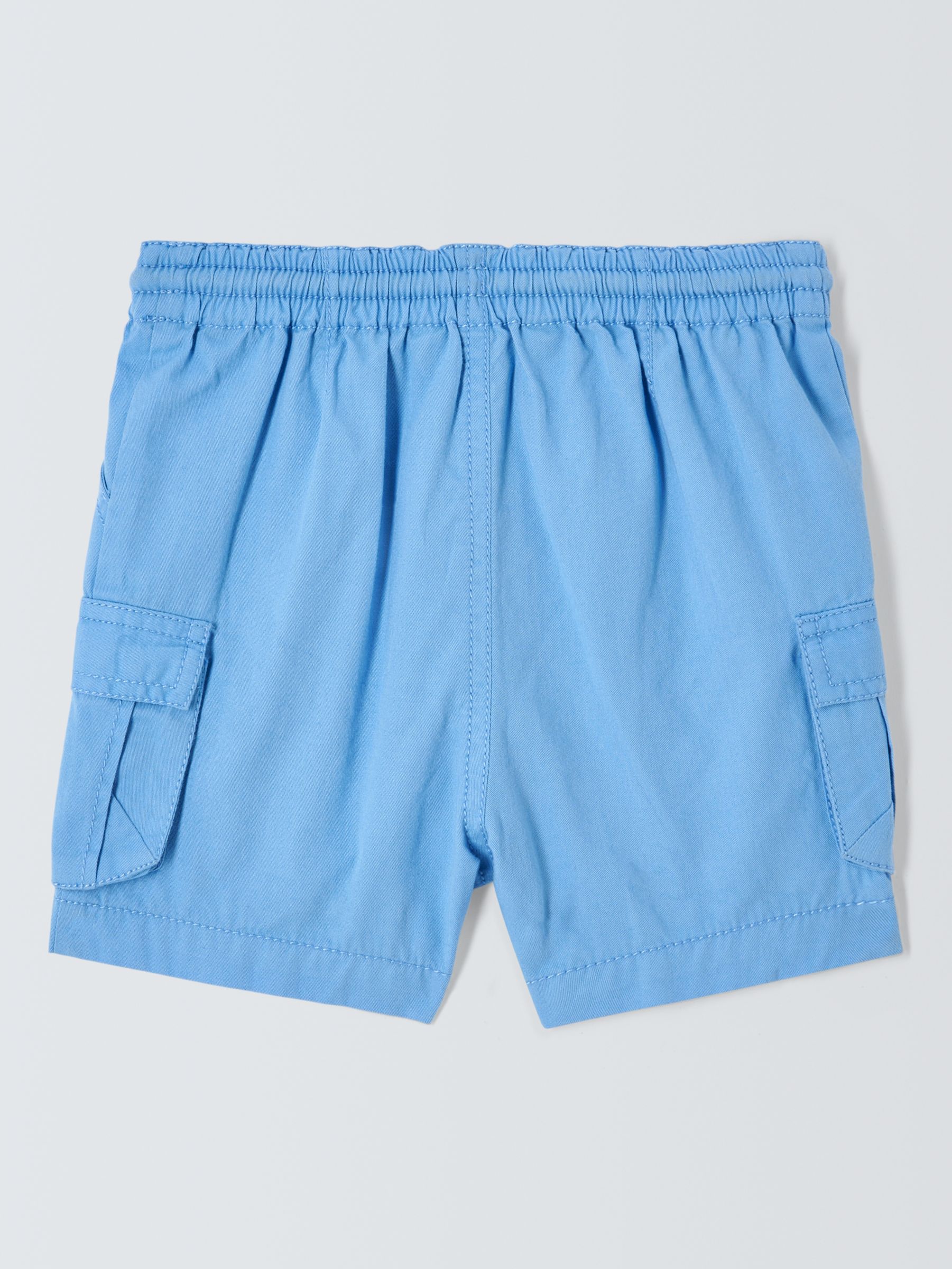 John Lewis Baby Cargo Drawstring Shorts, Blue, 3-4 years