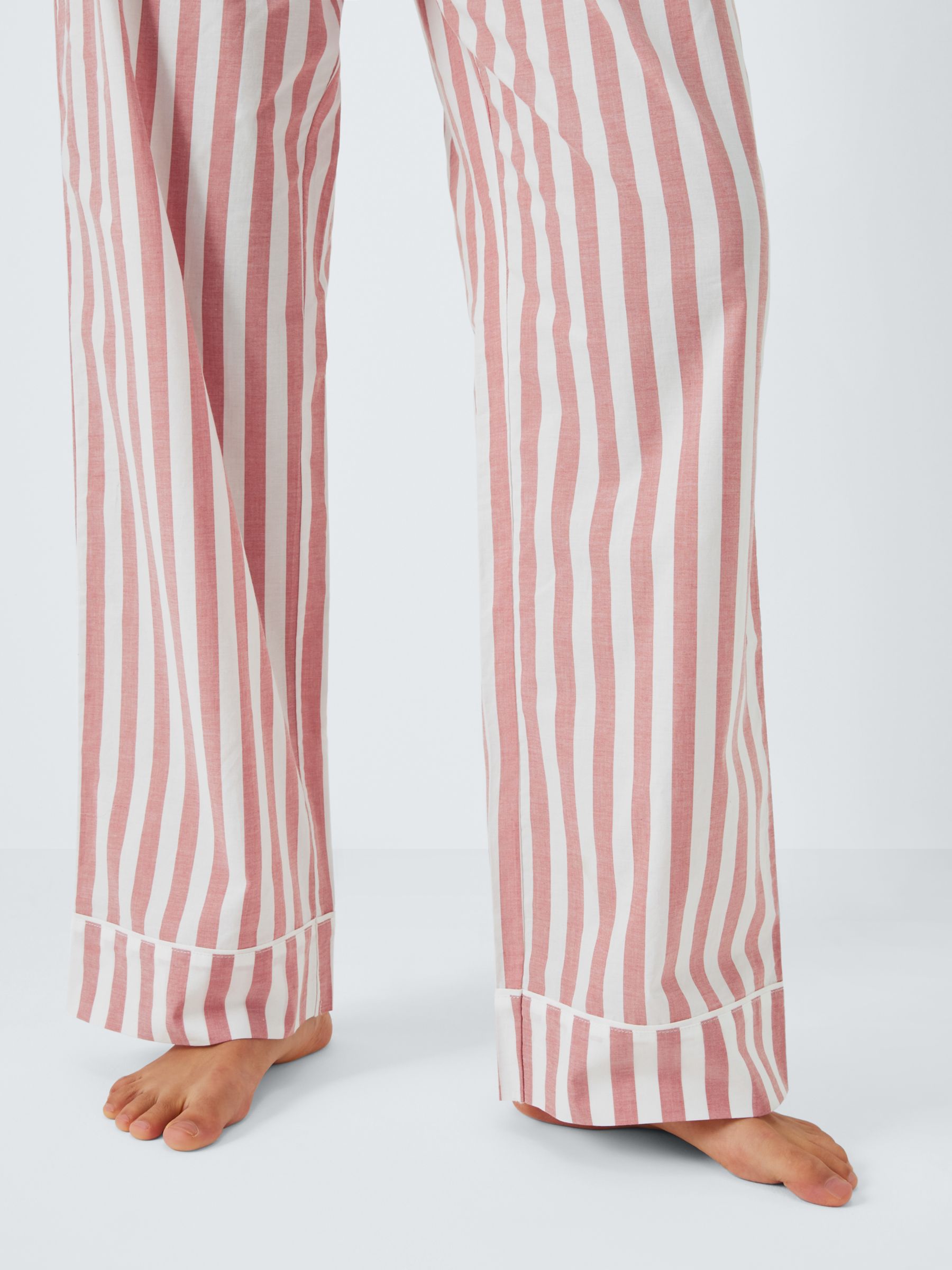 John Lewis Kora Stripe Pyjama Bottoms, Desert Rose, 10