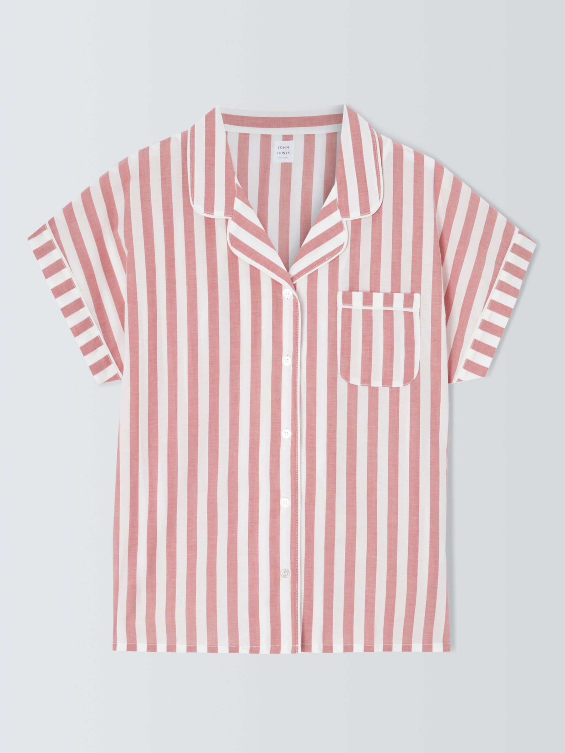 Buy John Lewis Kora Stripe Pyjama Shirt Top, Desert Rose Online at johnlewis.com