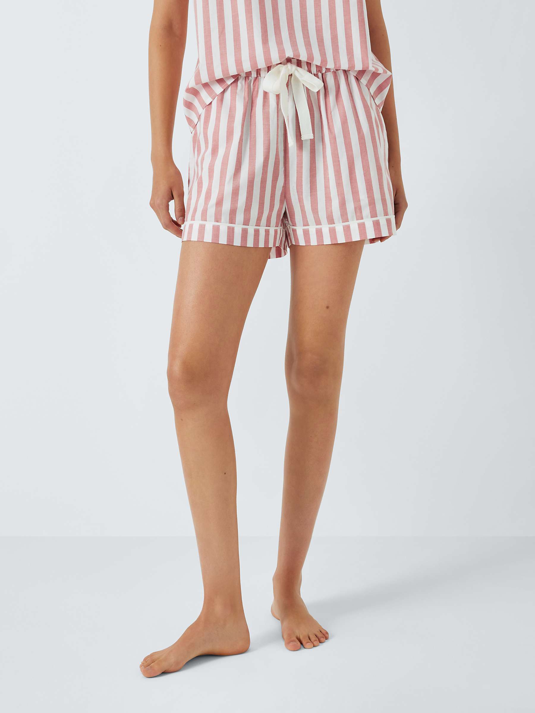 Buy John Lewis Kora Stripe Pyjama Shorts, Desert Rose Online at johnlewis.com