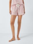 John Lewis Kora Stripe Pyjama Shorts, Desert Rose