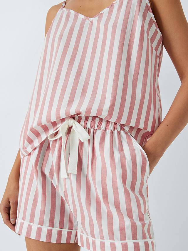 John Lewis Kora Stripe Camisole Pyjama Top, Desert Rose