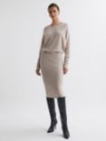 Reiss Leila Knitted Long Sleeve Midi Dress