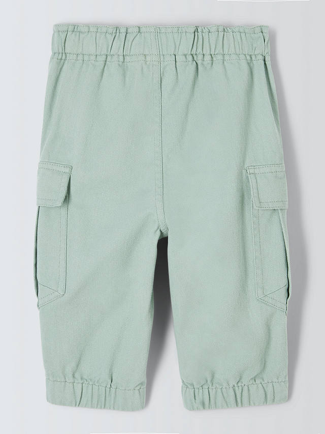 John Lewis Baby Twill Cargo Trousers, Green