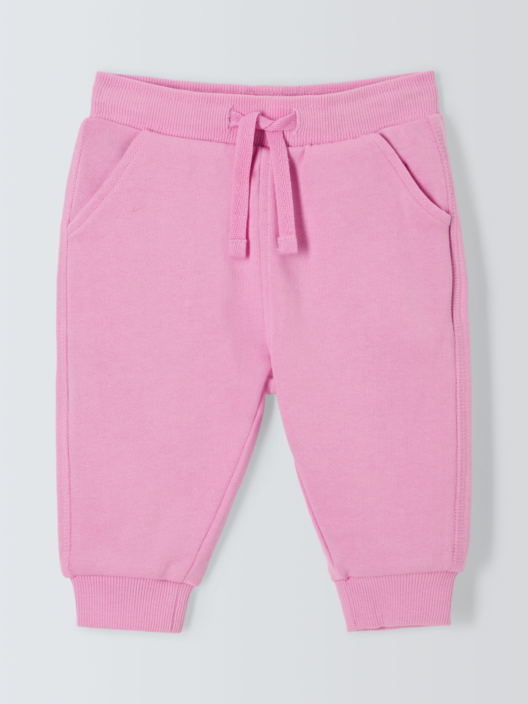 John Lewis ANYDAY Baby Cotton Joggers, Pink, 3-6 months