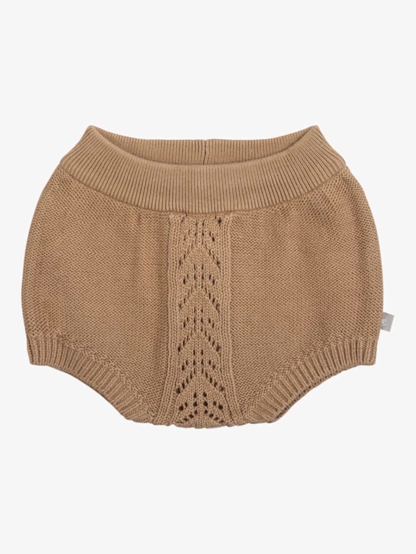Buy The Little Tailor Baby Cotton Pointelle Knit Cardigan, Knickers & Bonnet Gift Set, Tan Brown Online at johnlewis.com