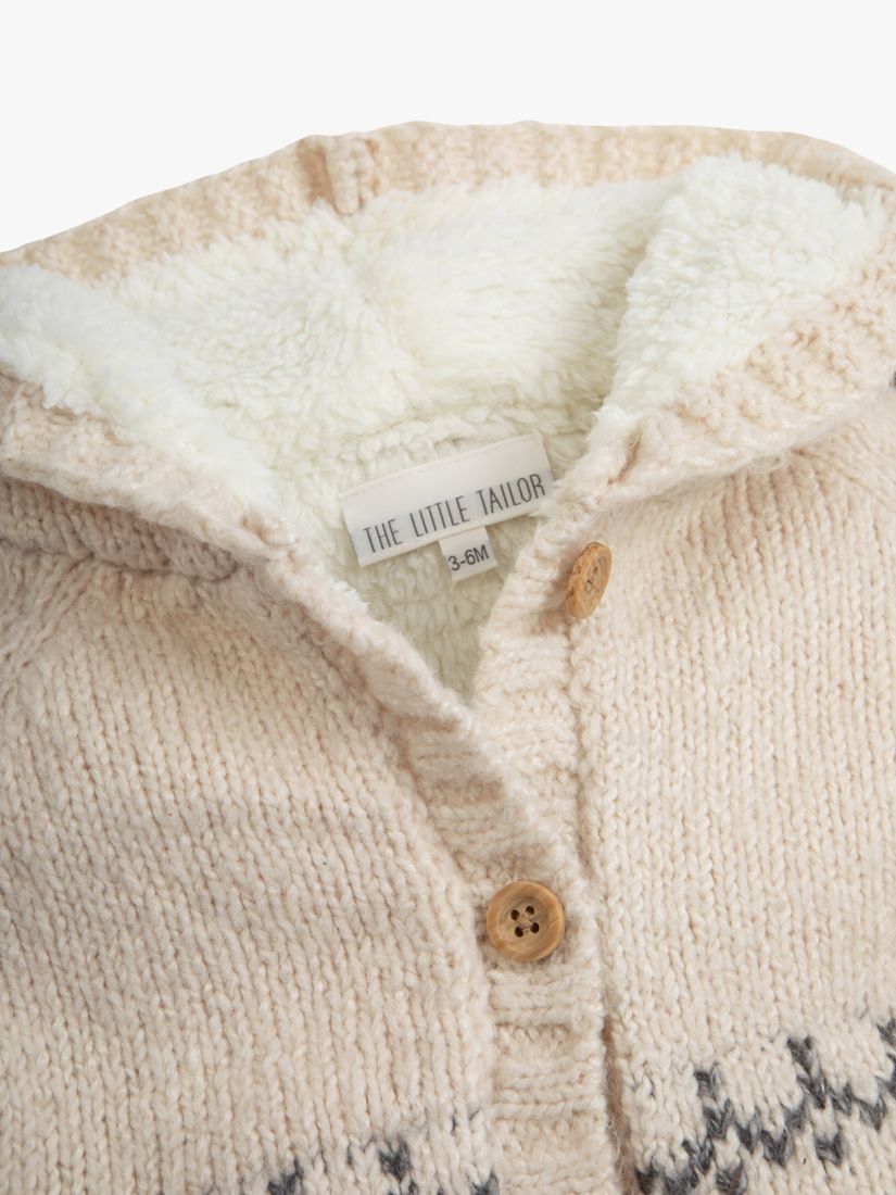 Buy The Little Tailor Baby Snowflake Fairisle Cotton Blend Hooded Pram Coat Online at johnlewis.com