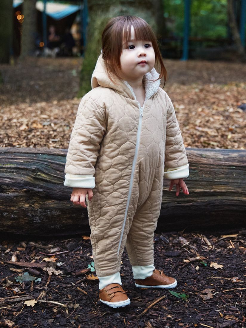 The Little Tailor Baby Sherpa Fleece & Quilted Reversible Pramsuit