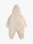 The Little Tailor Baby Sherpa Fleece & Quilted Reversible Pramsuit, Cream