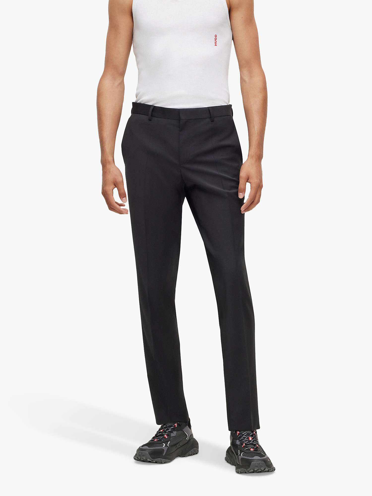 Buy HUGO M&M Super-Flex Quality Trousers, Black Online at johnlewis.com