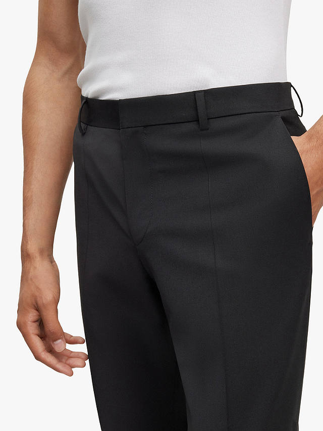 HUGO M&M Super-Flex Quality Trousers, Black at John Lewis & Partners