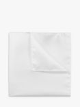 BOSS Solid Silk Pocket Sqaure, White